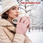 4 Pairs Women's Fleece Lined Touchscreen Winter Gloves