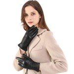 Women's Warm Leather Touch Screen Winter Gloves