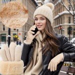 Warm Touch Screen Knit Gloves for Women (2 Pairs)