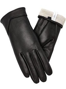 Women's Warm Touchscreen Leather Winter Gloves