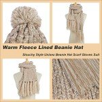 Women's 3-Piece Knitted Winter Hat and Scarf Set