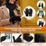 Voqeen Women's 5-Piece Hat and Scarf Set