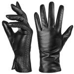 Warm Touchscreen Sheepskin Leather Gloves for Women