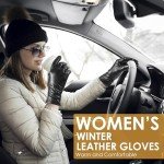 Warm Touchscreen Sheepskin Leather Gloves for Women