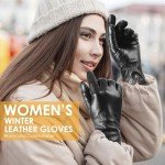 Warm Touchscreen Sheepskin Leather Gloves for Women