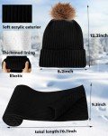Women's Winter Hat, Gloves & Scarf Set (Black)