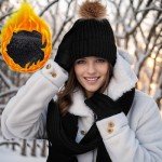 Women's Winter Hat, Gloves & Scarf Set (Black)