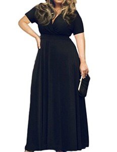 POSESHE Plus Size V-Neck Maxi Dress for Curves