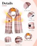 Rechargeable Heated Scarf for Women - Pink Tassel