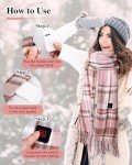 Rechargeable Heated Scarf for Women - Pink Tassel