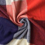 Tartan Wool Scarf for Women - Blue & Red