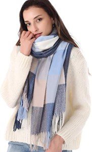Missshorthair Women's Oversized Winter Plaid Scarf