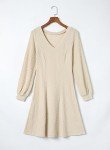 Chic Loose V-Neck Sweater Midi Dress