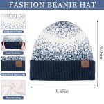 Navy Blue Women's Winter Hat and Scarf Set