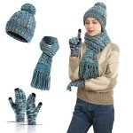 3-in-1 Winter Beanie, Scarf, and Gloves Set