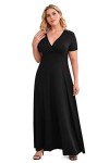 POSESHE Plus Size V-Neck Maxi Dress for Curves