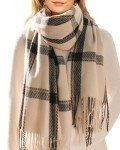Large Oversized Plaid Cashmere Feel Winter Scarf