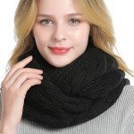 Cozy Black Cable Knit Infinity Scarf for Women