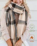 Large Oversized Plaid Cashmere Feel Winter Scarf