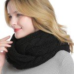 Cozy Black Cable Knit Infinity Scarf for Women