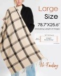 Large Oversized Plaid Cashmere Feel Winter Scarf