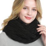 Cozy Black Cable Knit Infinity Scarf for Women