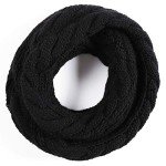 Cozy Black Cable Knit Infinity Scarf for Women