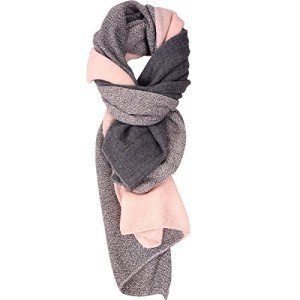 Cozy Pink Cashmere Plaid Infinity Scarf for Women