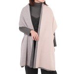 Cozy Pink Cashmere Plaid Scarf for Women