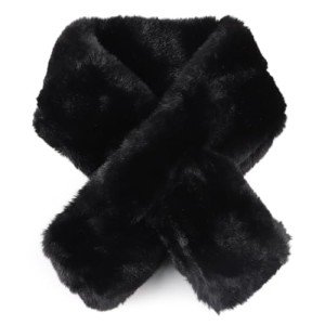 Faux Fur Winter Scarf for Women - Black