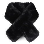 Faux Fur Winter Scarf for Women - Black
