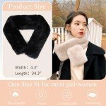 Faux Fur Winter Scarf for Women - Black