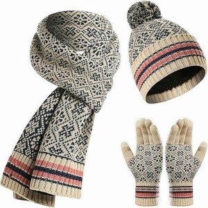 Cozy Women's 3-Piece Hat, Scarf, and Gloves Set