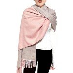 Women's Reversible Cashmere Wool Scarf – Pink & Grey