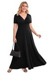 POSESHE Plus Size V-Neck Maxi Dress for Curves