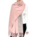 Women's Reversible Cashmere Wool Scarf – Pink & Grey