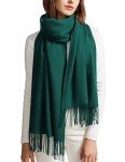 Soft Cashmere Feel Dark Green Pashmina Shawl