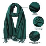 Soft Cashmere Feel Dark Green Pashmina Shawl
