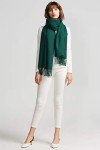 Soft Cashmere Feel Dark Green Pashmina Shawl