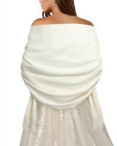 Elegant White Pashmina Shawl for Women