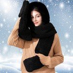 Women's Warm Winter Hat, Scarf & Gloves Set