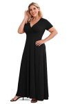 POSESHE Plus Size V-Neck Maxi Dress for Curves