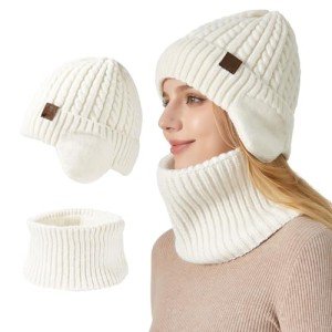 Cozy Fleece-Lined Winter Hat and Scarf Set