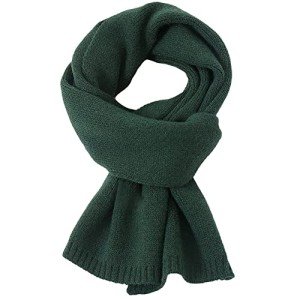 Dark Green Knit Winter Scarf for Women & Girls