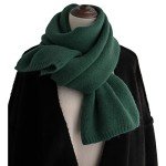 Dark Green Knit Winter Scarf for Women & Girls