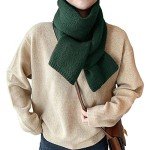 Dark Green Knit Winter Scarf for Women & Girls