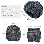 Black Slouchy Beanie and Scarf Set for Women