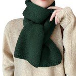 Dark Green Knit Winter Scarf for Women & Girls