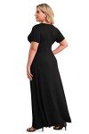 POSESHE Plus Size V-Neck Maxi Dress for Curves