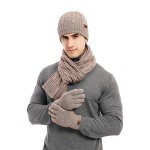 Winter Beanie Hat, Scarf & Touch Screen Gloves Set